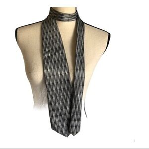 Ziggurat By Mulberry Men Silk Grey Neck Tie